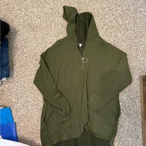 Olive Green Hooded Sweater